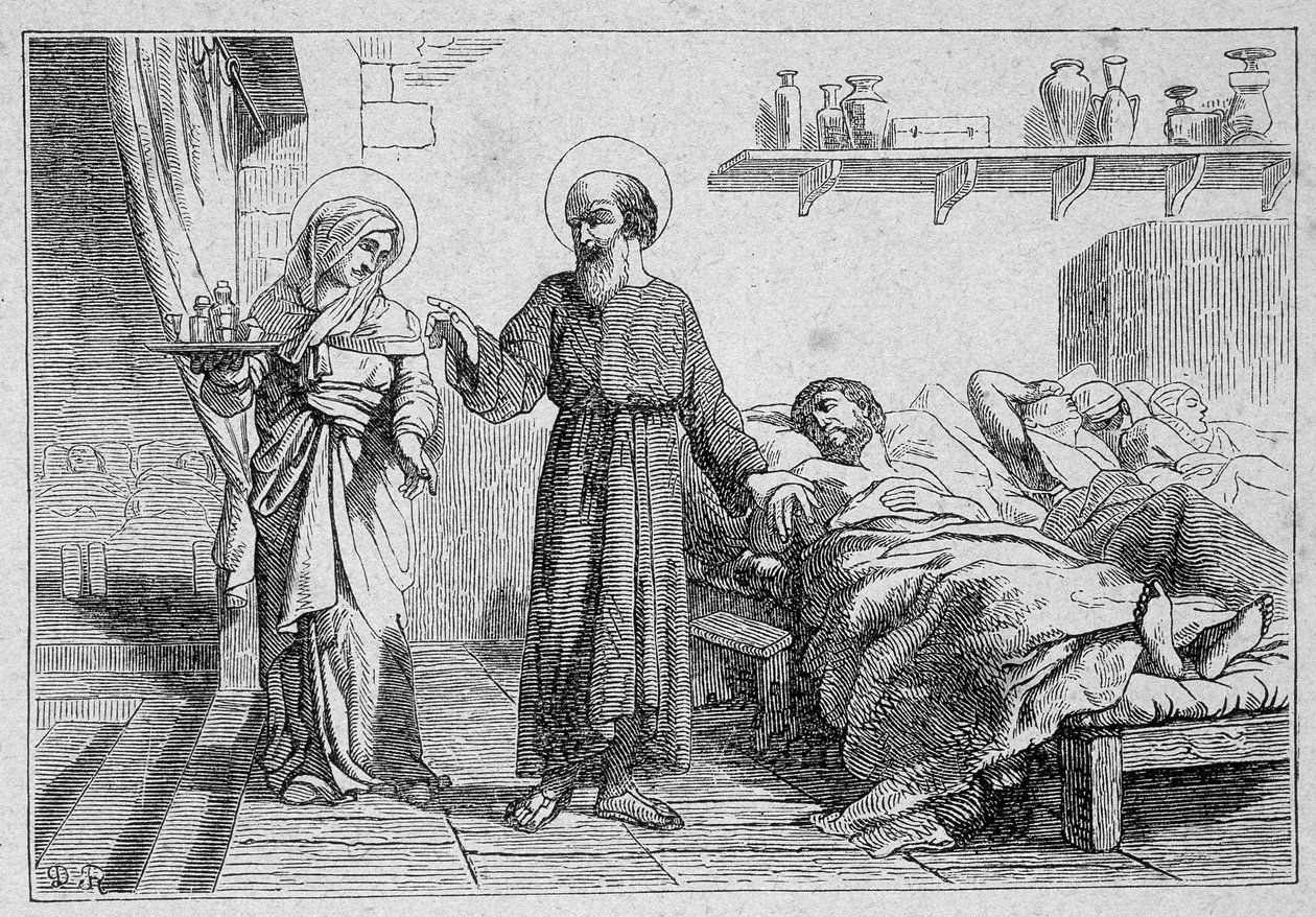 Pyhä Julianus Hospitaller ja hänen seuralaisensa, marttyyrit tekijältä Unknown artist