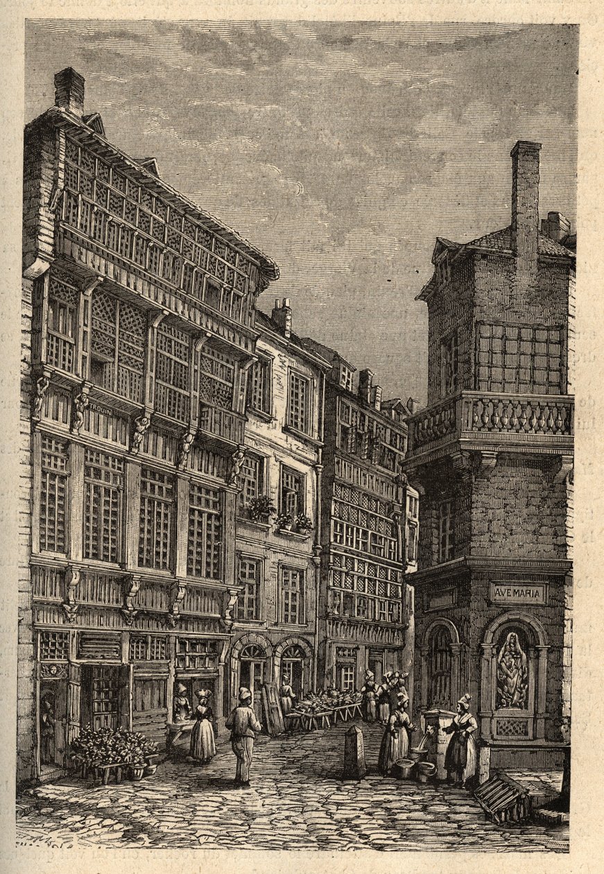 Saint Malo (Saint-Malo) Duguay Trouinin talo (Rene Dugay-Trouin) - kaiverrus kirjaimella "" PATRIE"" - PECTUREQUIREQUE RANSKAN KUVAUS 6 NÄTEESSÄ LUCIEN HUARD - 1800-luvun loppu tekijältä Unknown artist