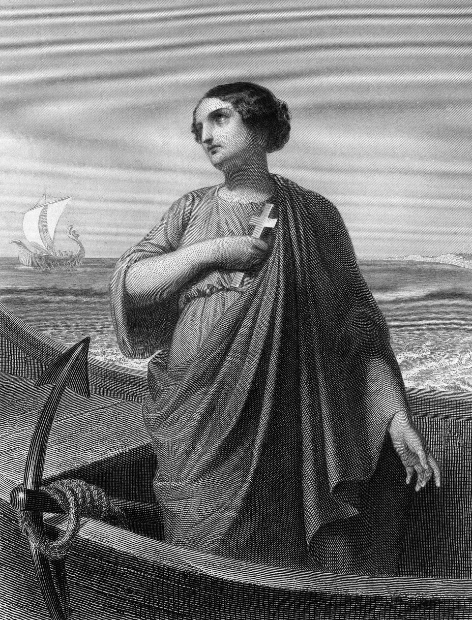 Saint Paule.Roomalainen patriisilainen (347-404) - teoksessa ”Pyhät naiset””. 1852. tekijältä Unknown artist
