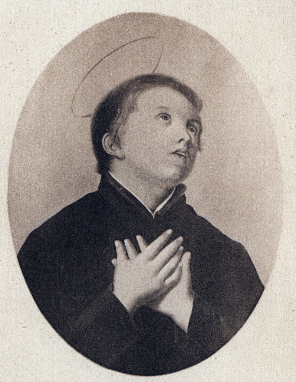 Pyhä Stanislaus Kostka 1550-1568 Puolalainen jesuiitta - Pyhä Stanislaus Kostka Jeesus-seuran puolalainen noviisi - kaiverrus tekijältä Unknown artist