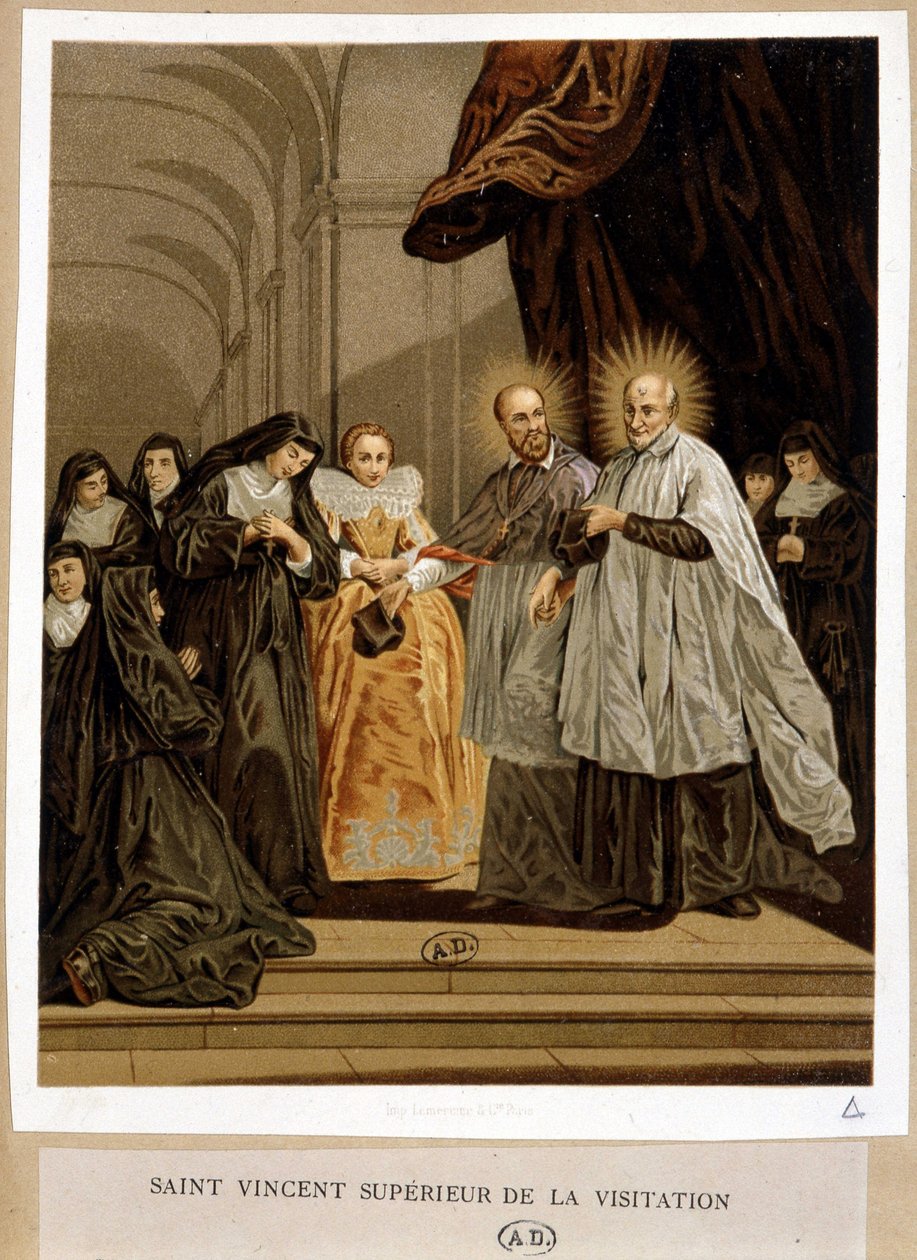 Saint Vincent de Paul, Visitationin esimies, Jeanne de Chantal - ap. 18. maalaus. tekijältä Unknown artist