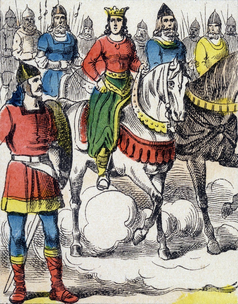 Sainte Clotilde (475-545) pakeni setänsä Gondebaudin, Bourgondesin kuninkaan (480-516), holhoojaa, joka oli hänen perheensä murhaaja. tekijältä Unknown artist