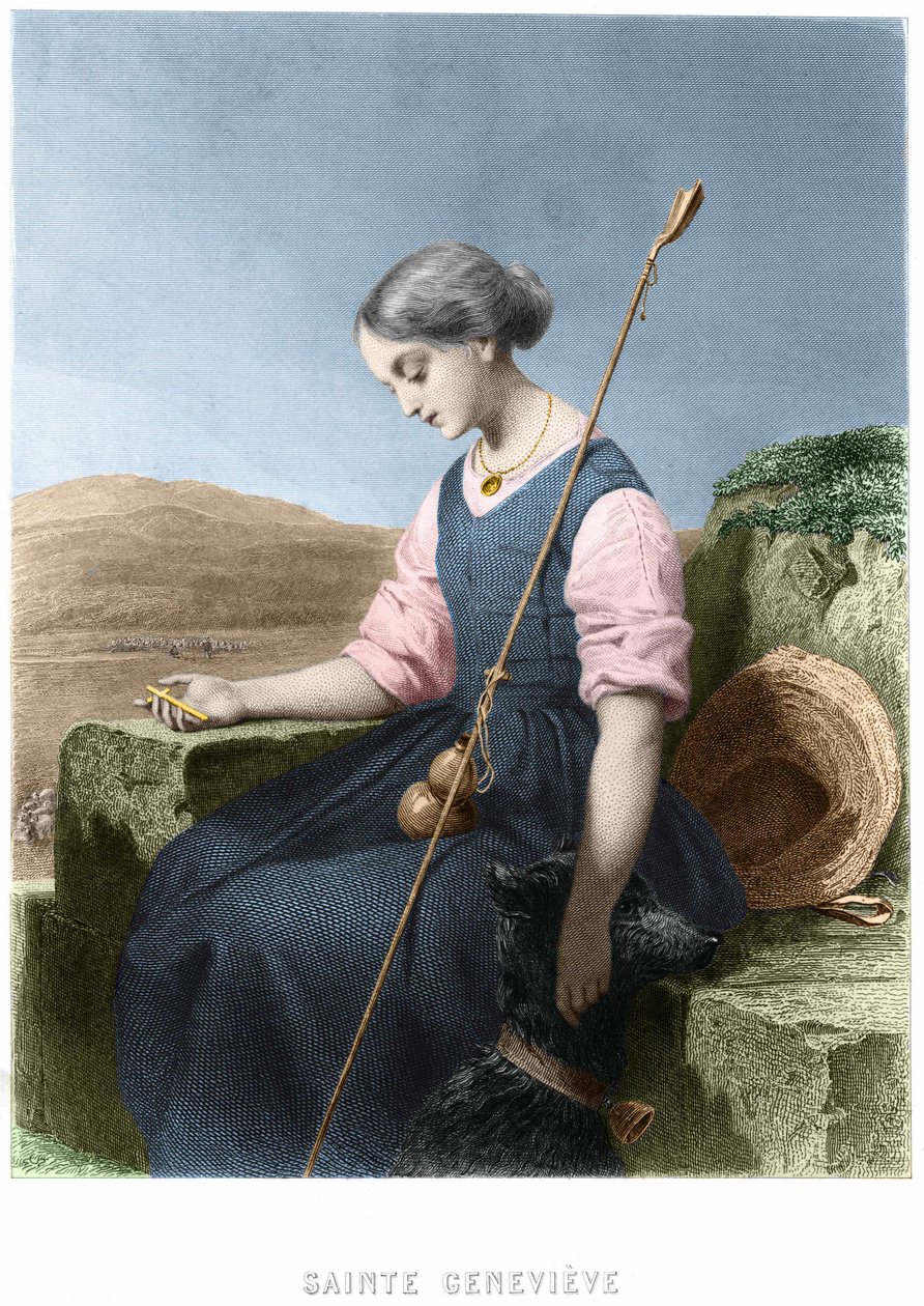 Saint Genevieve, Pariisin suojeluspyhimys. tekijältä Unknown artist