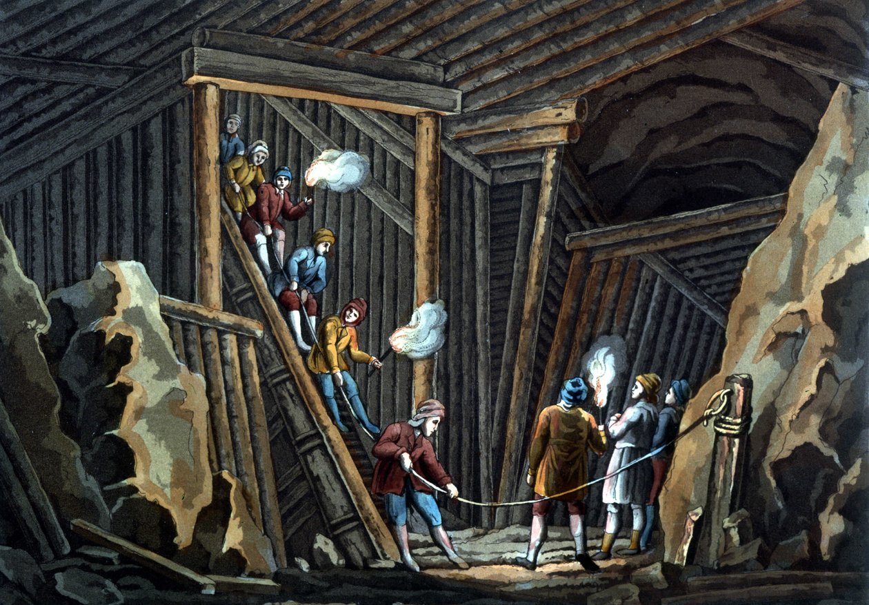Suolakaivos Saksassa 1700-luvun lopulla. tekijältä Unknown artist