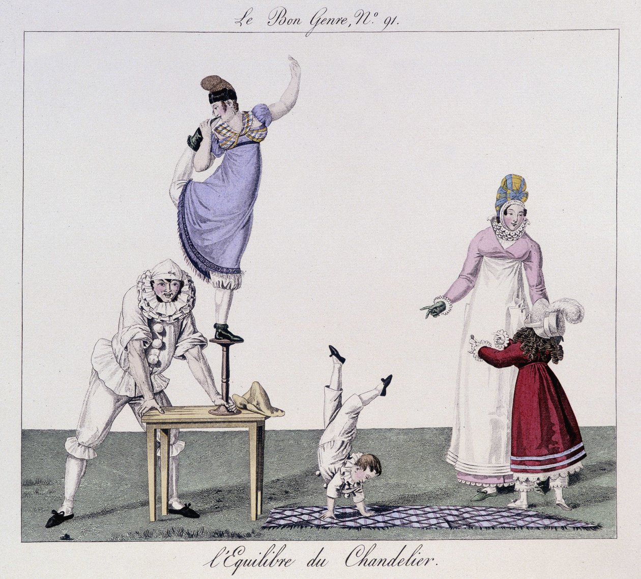 Saltimbanks: Kynttilänjalan tasapaino - "" Hyvä genre"", deb. 1800-luvulla tekijältä Unknown artist