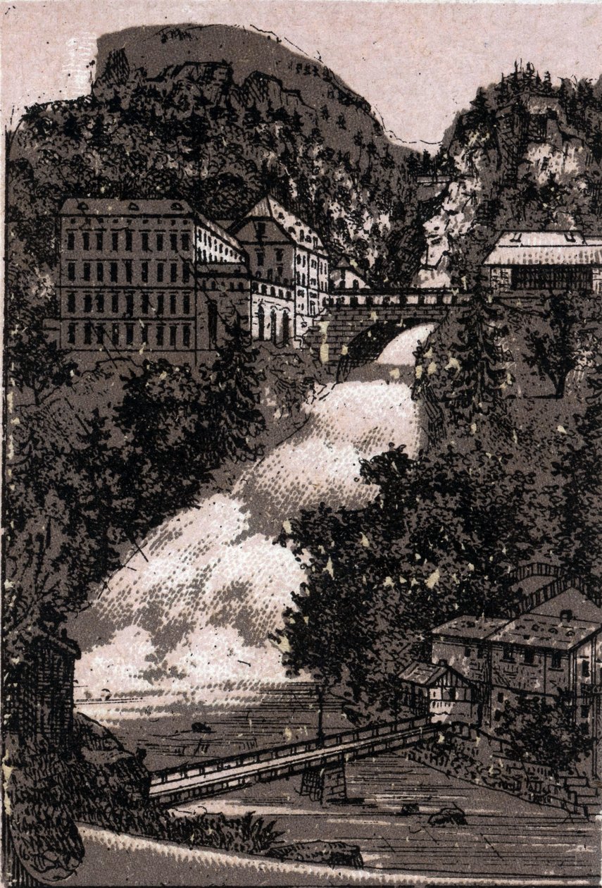 Salzkammergut, Itävalta: näkymä Gasteinin laaksoon. kirjassa "" Maailma havainnollistaa 168 näkymää"" Päiväämätön (1800-luvun loppu) tekijältä Unknown artist