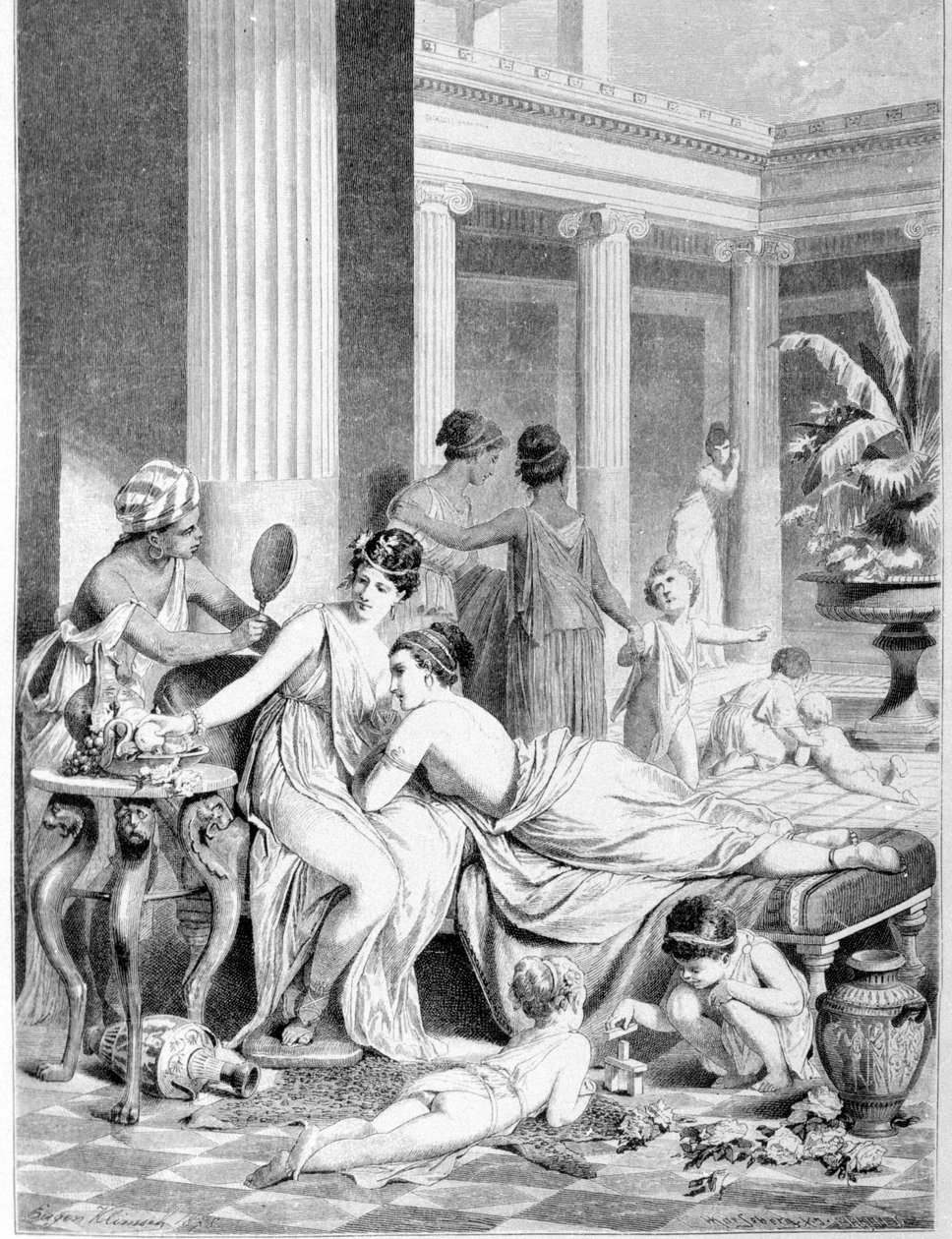 Sapho (Sappho) ja hänen toverinsa. tekijältä Unknown artist