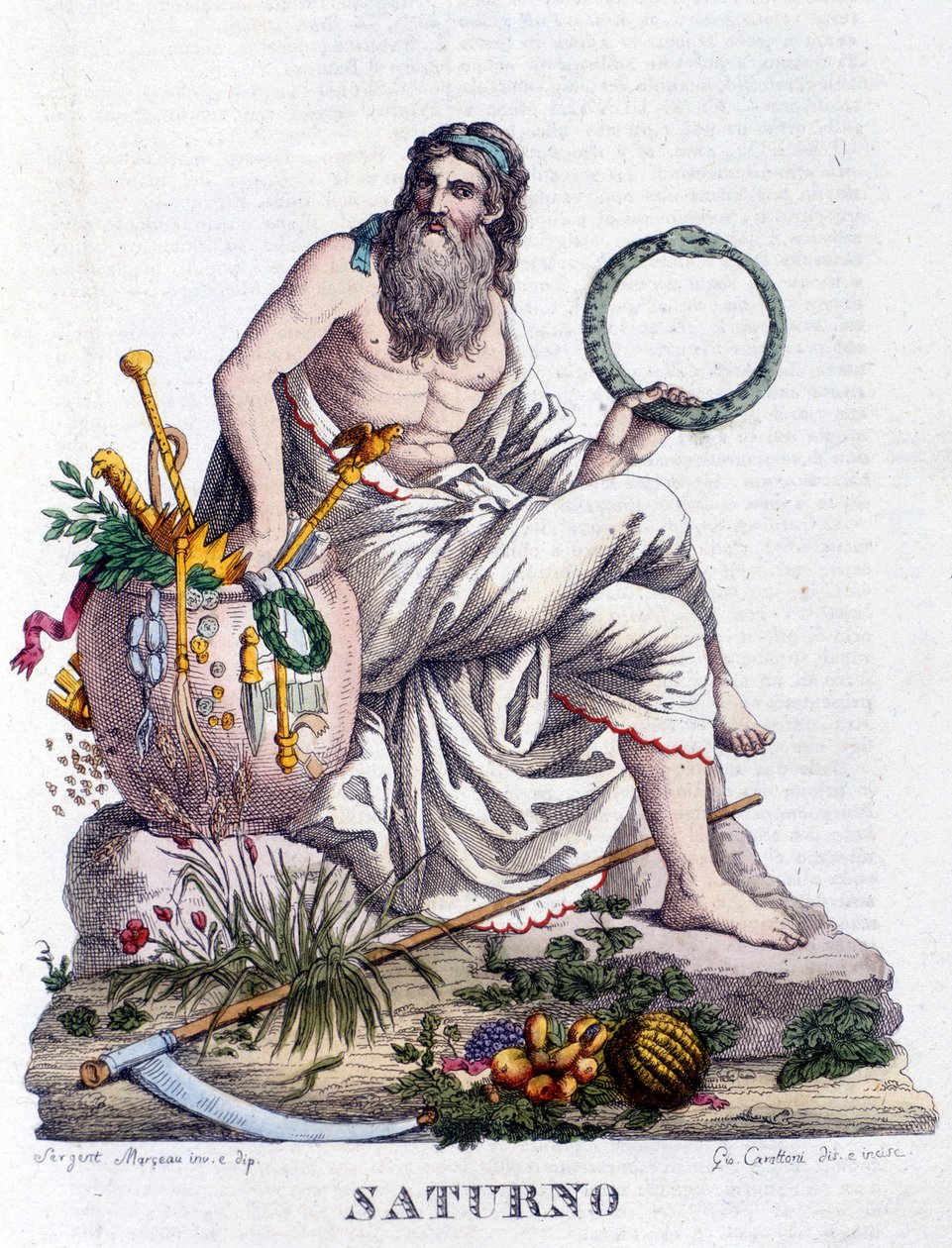 Saturnus. Latinaksi Saturnus (vastaa kreikkalaista jumalaa Cronos). tekijältä Unknown artist