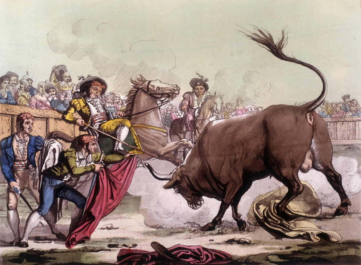 Härkätaistelupaikka Espanjassa, noin 1820. tekijältä Unknown artist