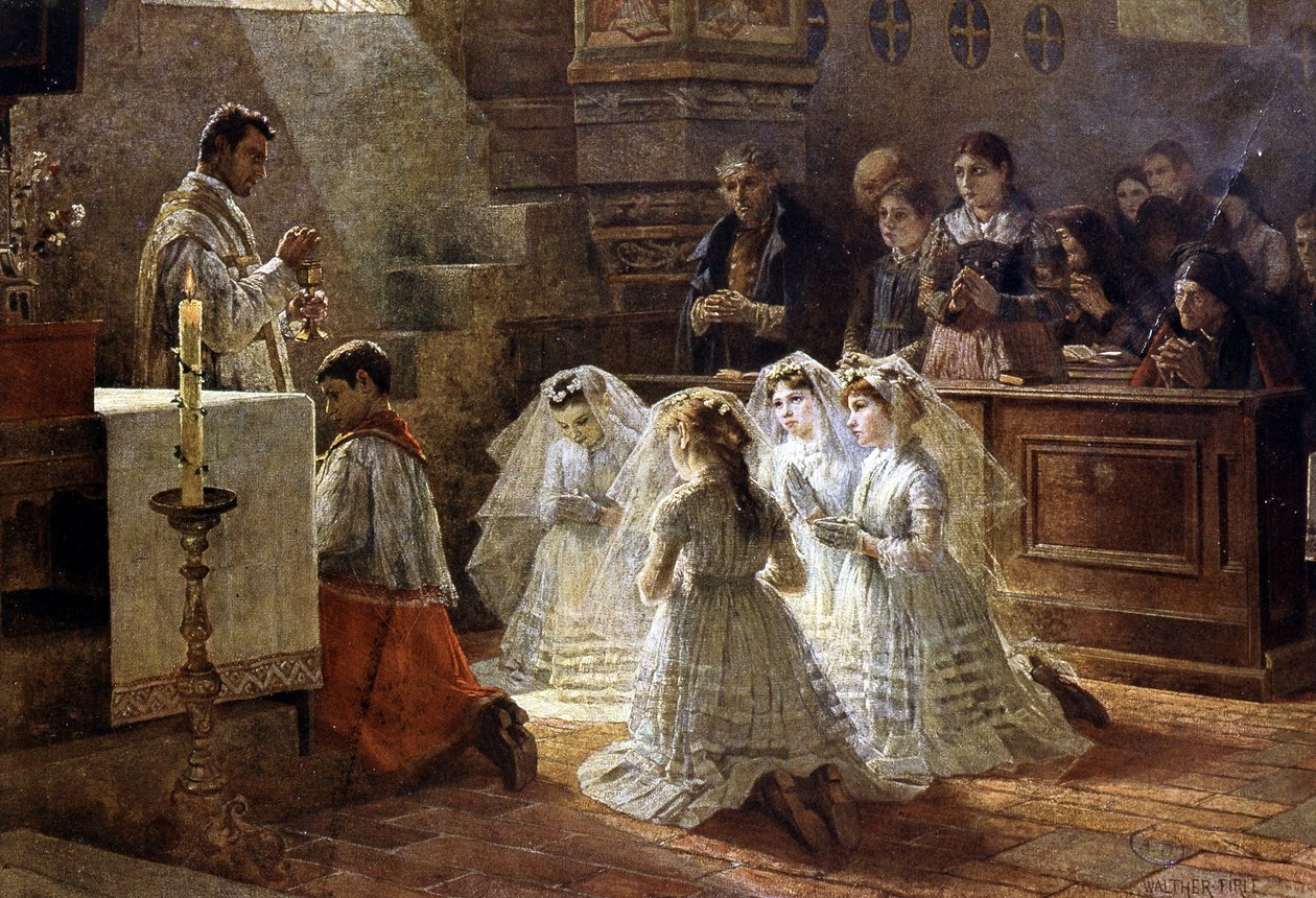 Ehtoollisen kohtaus 1800-luvulla tekijältä Unknown artist