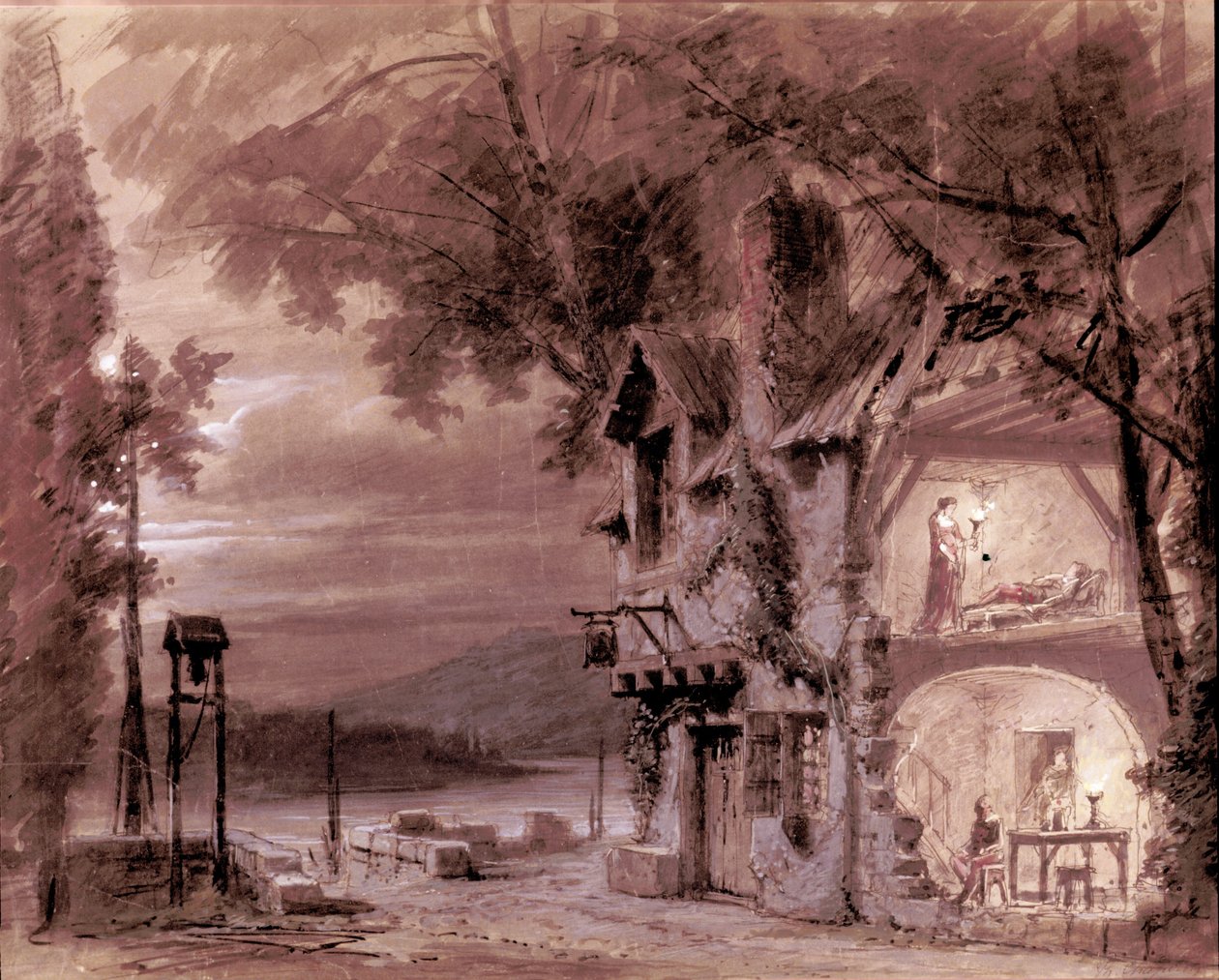 Lavastus Philippe Chaperonista italialaisen säveltäjän Giuseppe Verdin (1813-1901) oopperaan "Rigoletto" Pariisin oopperan esitykseen tekijältä Unknown artist