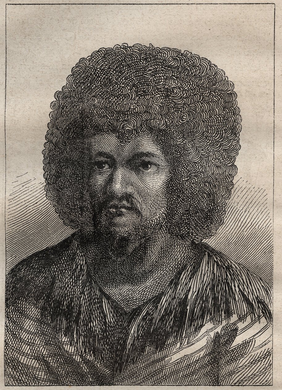 Kapteeni James Cookin (1728-1779) toinen matka (1772-1775): Tahitin kuninkaan O-Toon (O Too) muotokuva - kuva otettu teoksesta "1700-luvun suuret merenkulkijat" tekijältä Unknown artist