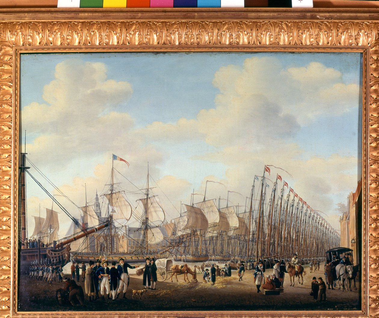 Napoleon I:n salainen laivasto Flushingiin (hollantilainen satama) Englannin hyökkäysyritystä varten. sd. 1800-luvun alku. Amsterdam, merimuseo tekijältä Unknown artist