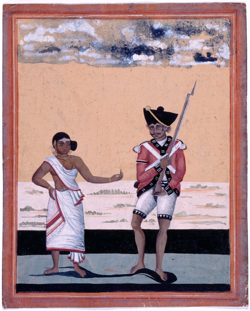 Madrasin syntyperäisen jalkaväen Sepoy ja hänen vaimonsa tekijältä Unknown artist