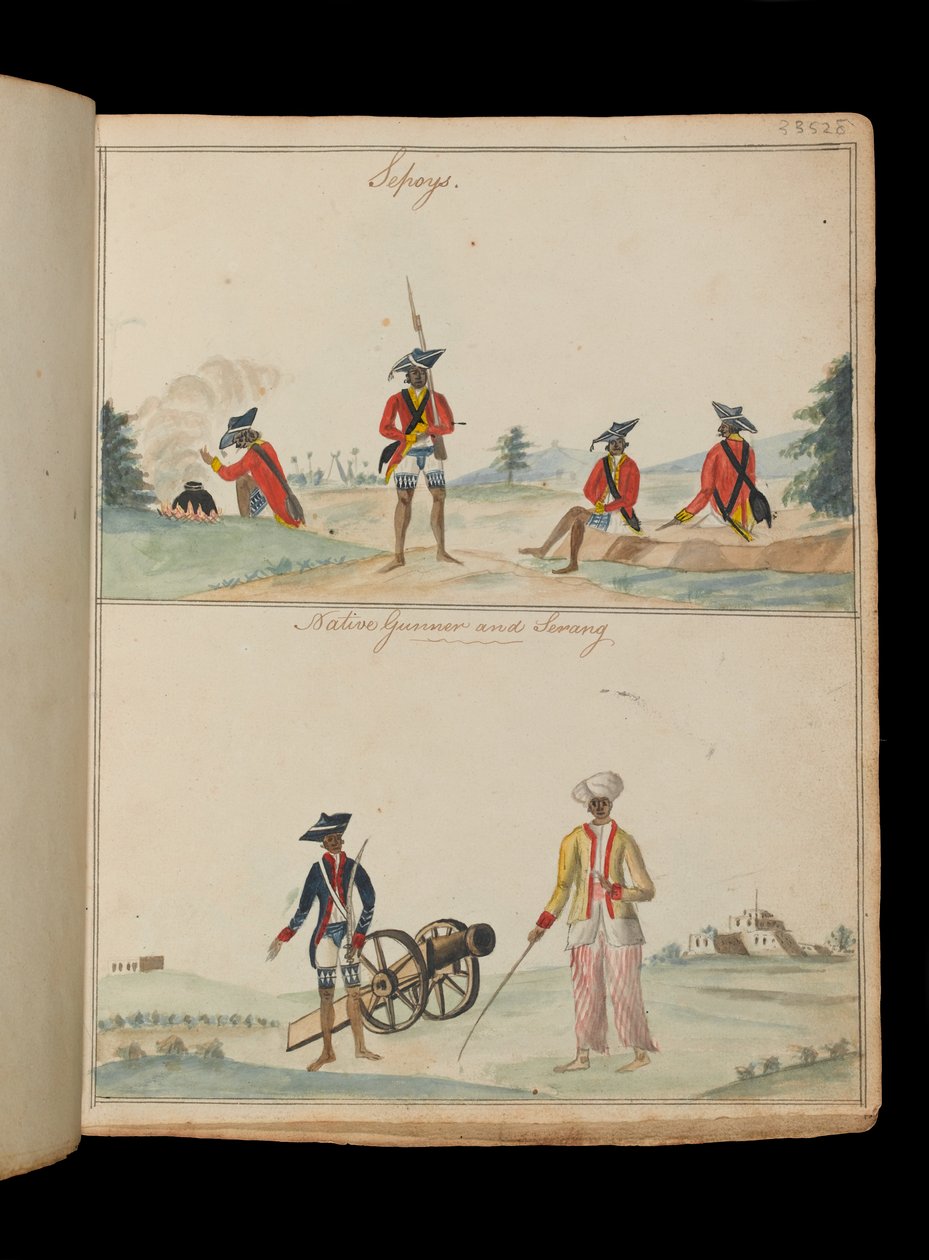 Sepoys, syntyperäinen ampuja ja serangi (laituri) tekijältä Unknown artist