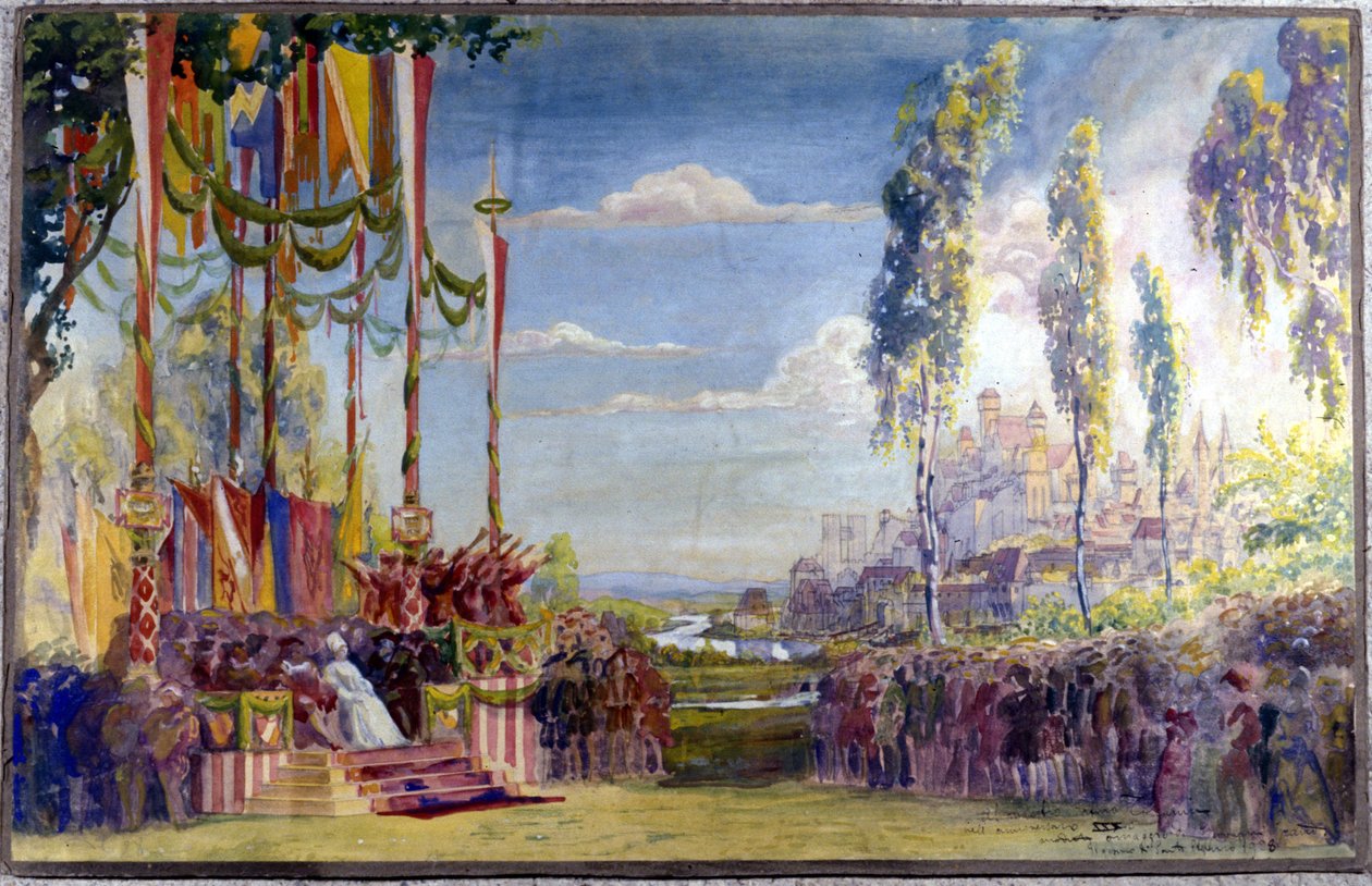 Lavastus "Die Meistersinger" tai "Les maitres singteurs de Nuremberg" "", Richard Wagnerin ooppera. Laki II. tekijältä Unknown artist