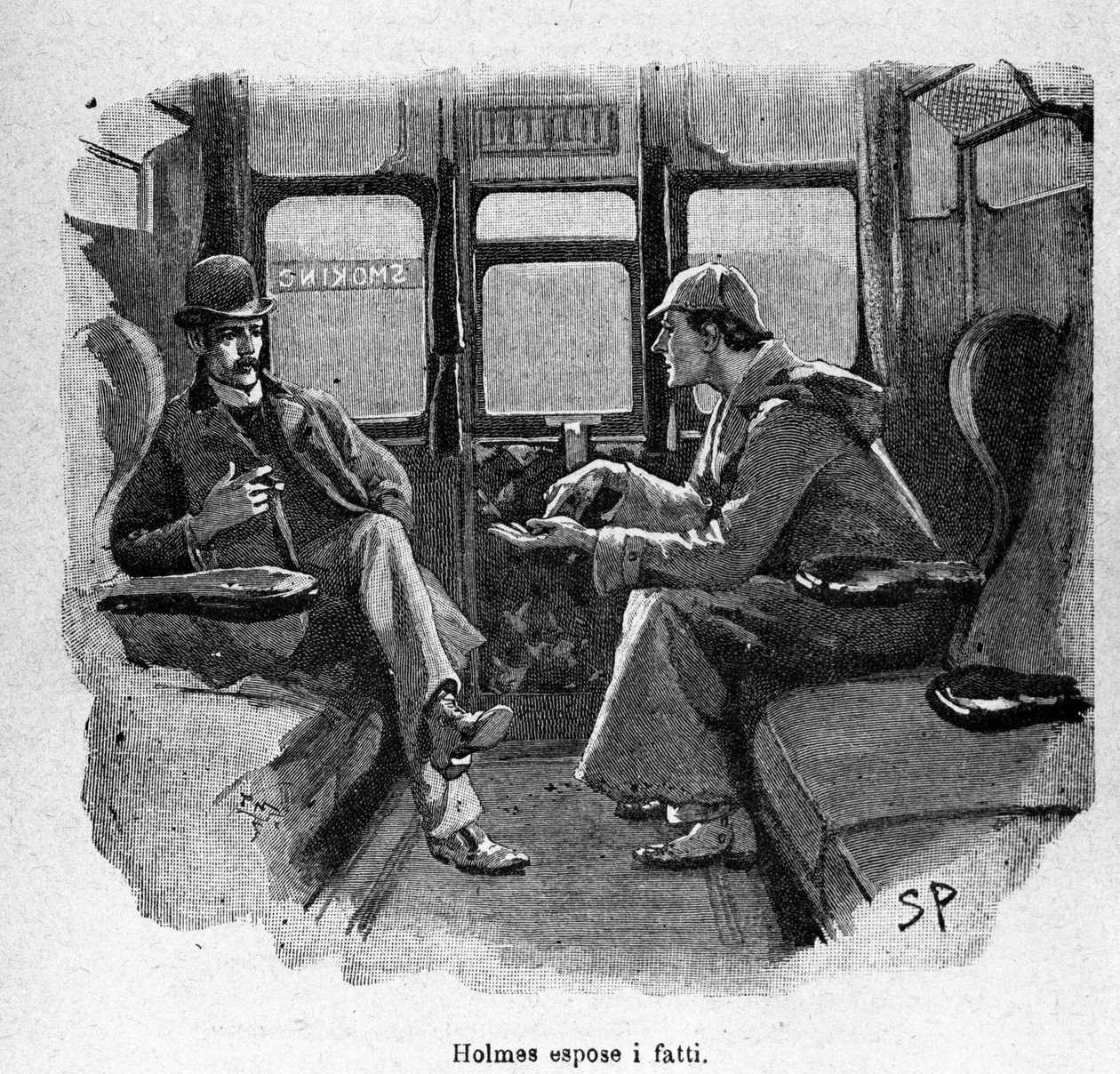 Sherlock Holmes selittää tosiasiat. tekijältä Unknown artist