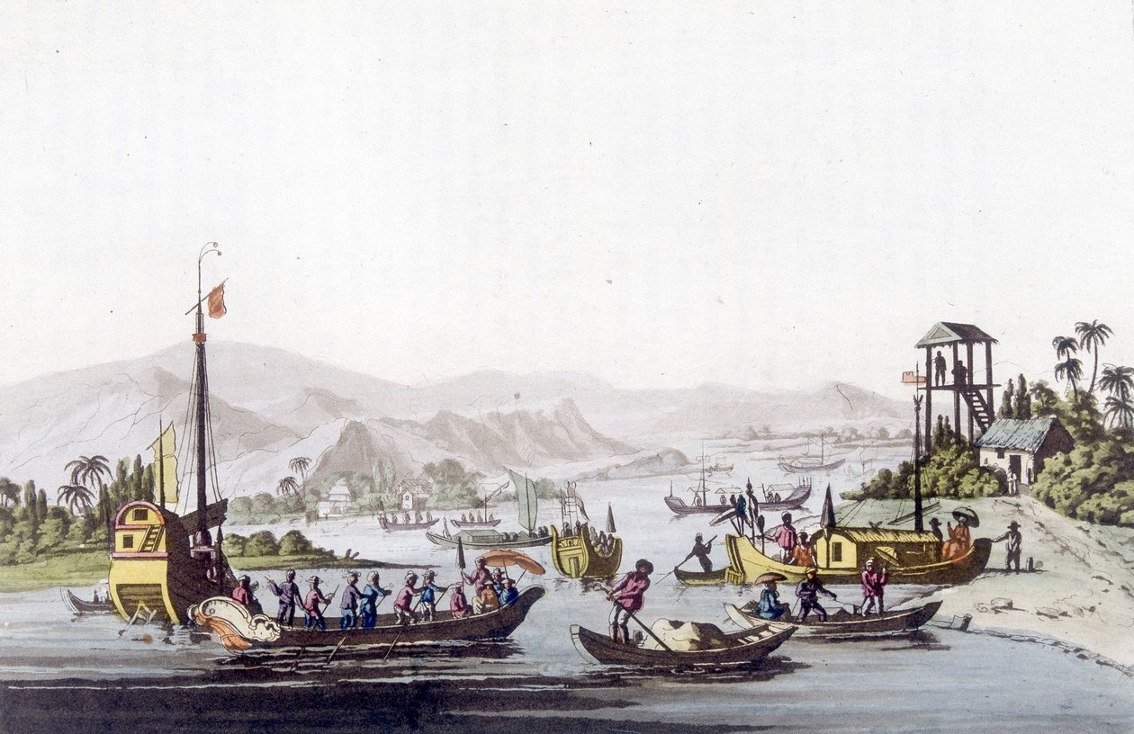 Laivat Cochinchinasta. Pariisin koristetaiteen kirjasto ”” muinaisessa ja modernissa puvussa”” tekijältä Unknown artist