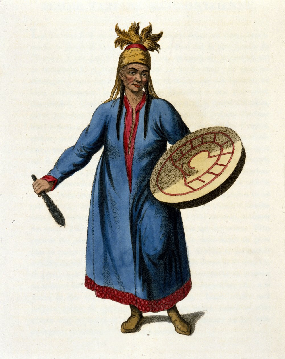 Siperian shamaani. 1800-luvun kaiverrus tekijältä Unknown artist