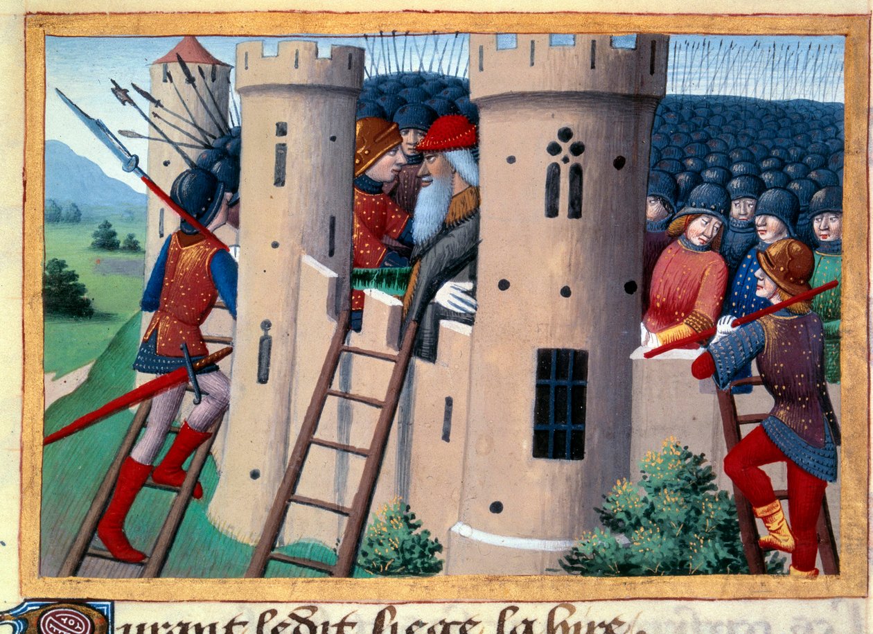 Chateau-Gaillardin (Chateau Gaillard) piiritys Barbazanin vuokrauksen toimesta ja vapauttaminen tekijältä Unknown artist