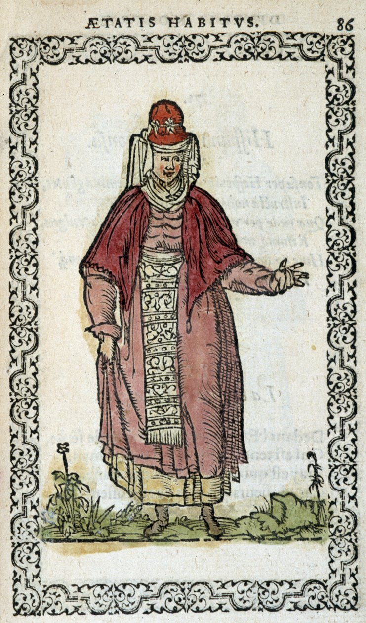 Espanjalainen nainen - Jean Sulperiuksen teoksessa "" Habits et effigies". tekijältä Unknown artist