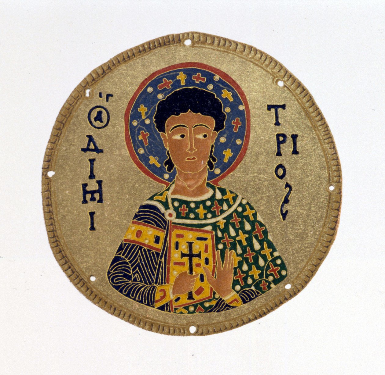 St Demetrius - teoksessa "" Bysantin emalien historia ja monumentit"" N. Kondakow. Kromolitografia 1892. tekijältä Unknown artist