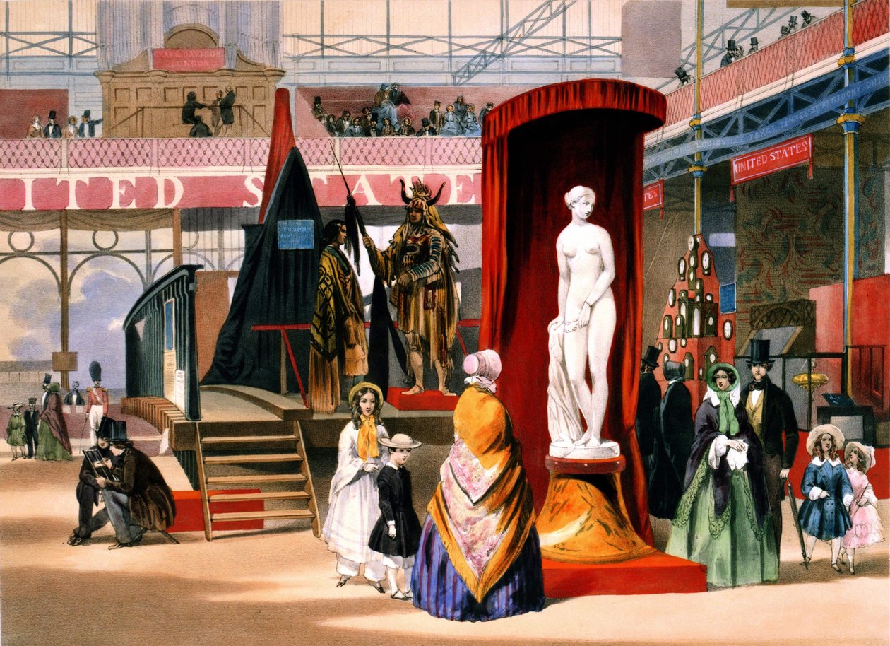 Kreikkalaisen orjan patsas Lontoon maailmannäyttelyssä tekijältä Unknown artist