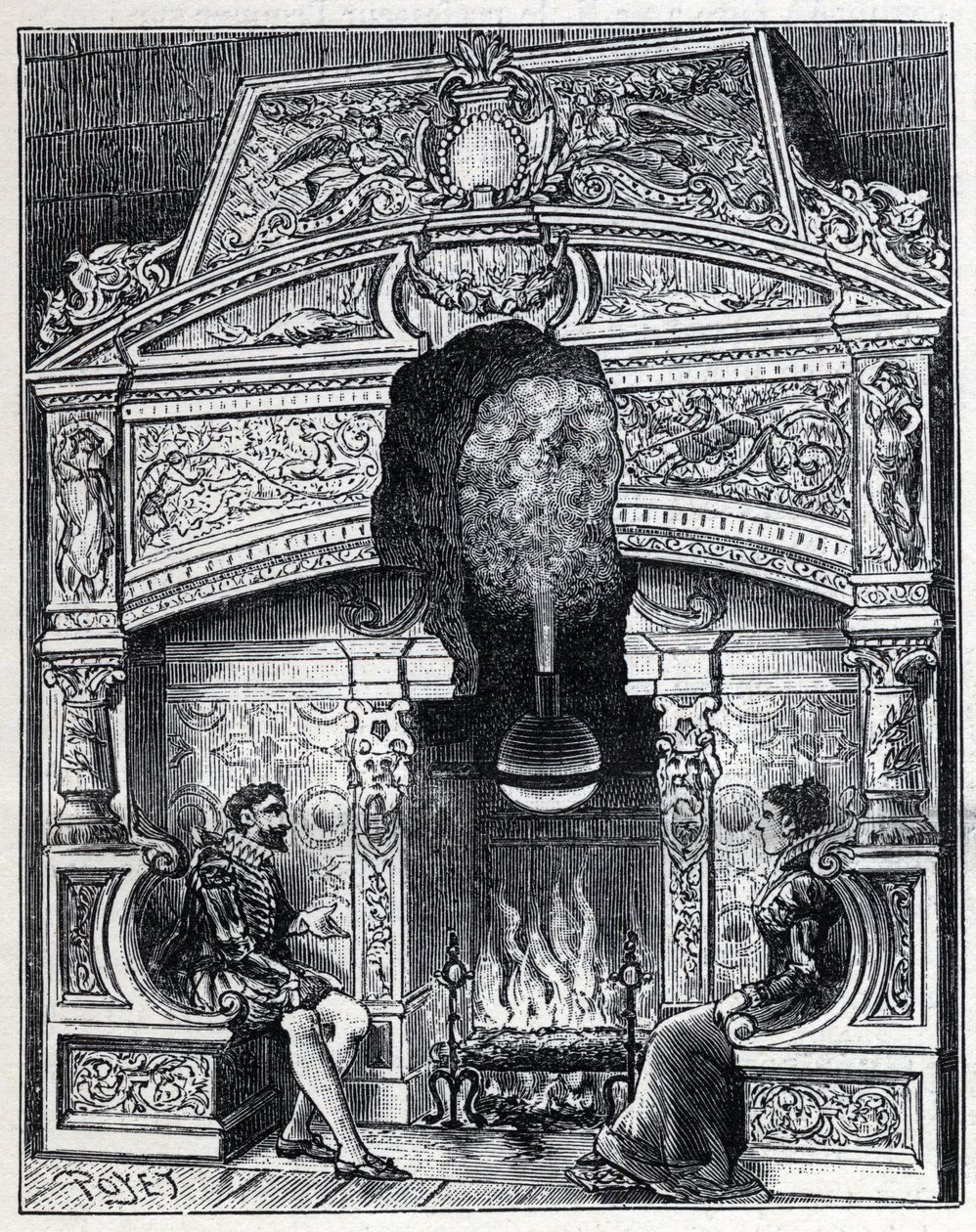 Höyry ja aurinkolämpö: Eolipyl-takka, höyry- ja reaktiokonejärjestelmä, jonka alun perin suunnitteli Heron of Alexandria (80 eKr.). Kaiverrus "" La Nature"" tekijältä Unknown artist