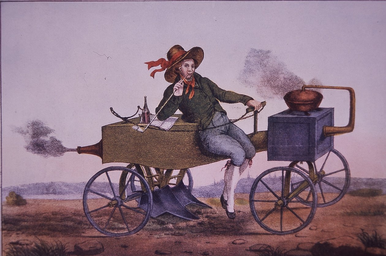 Höyryaura, 1800-luvun alku (väri litho) tekijältä Unknown artist