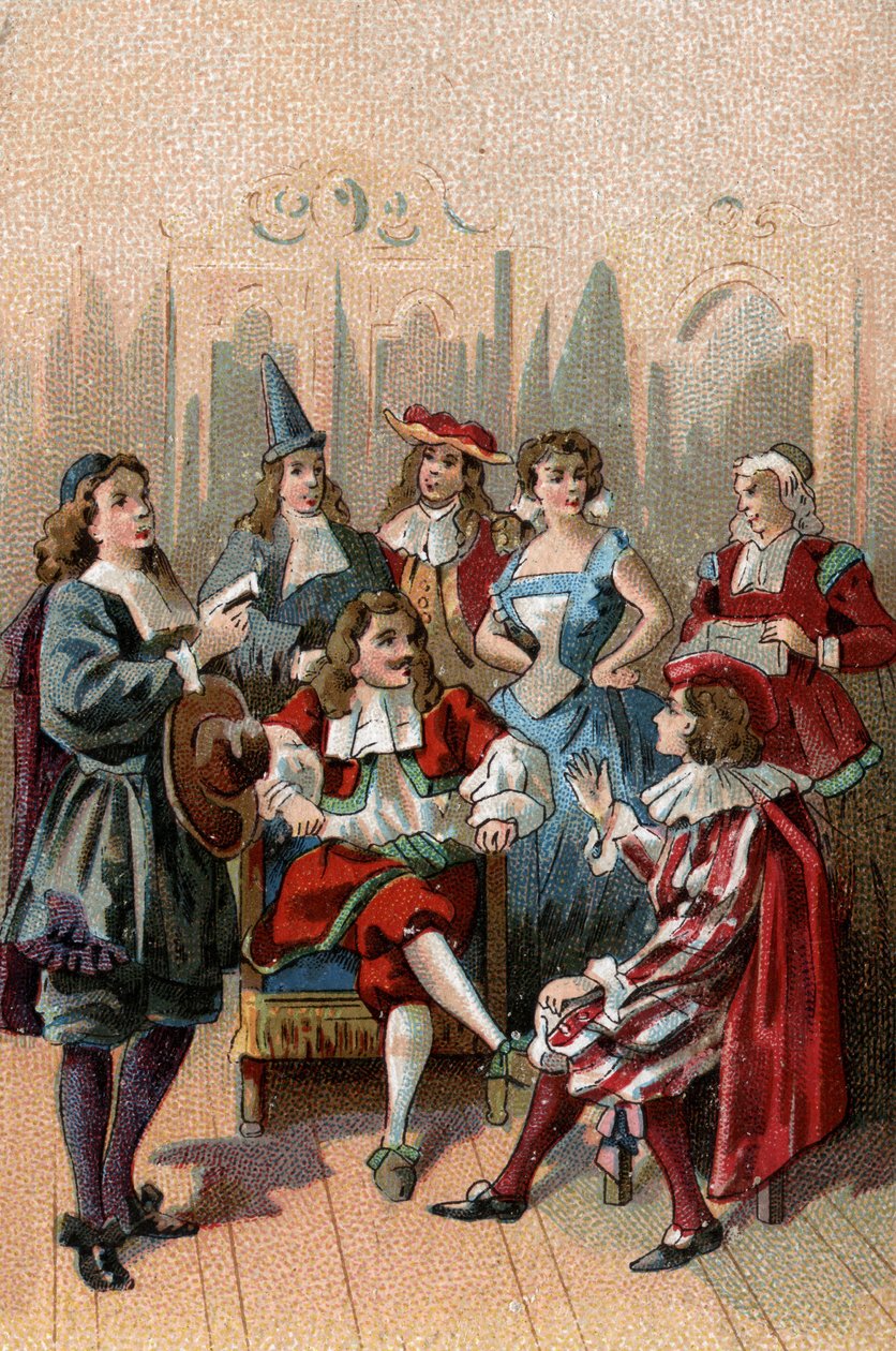 TEATTERI AIKUISENA: Jean Baptiste Poquelin, dit Moliere (1622-1673) ja hänen seurueensa. tekijältä Unknown Artist