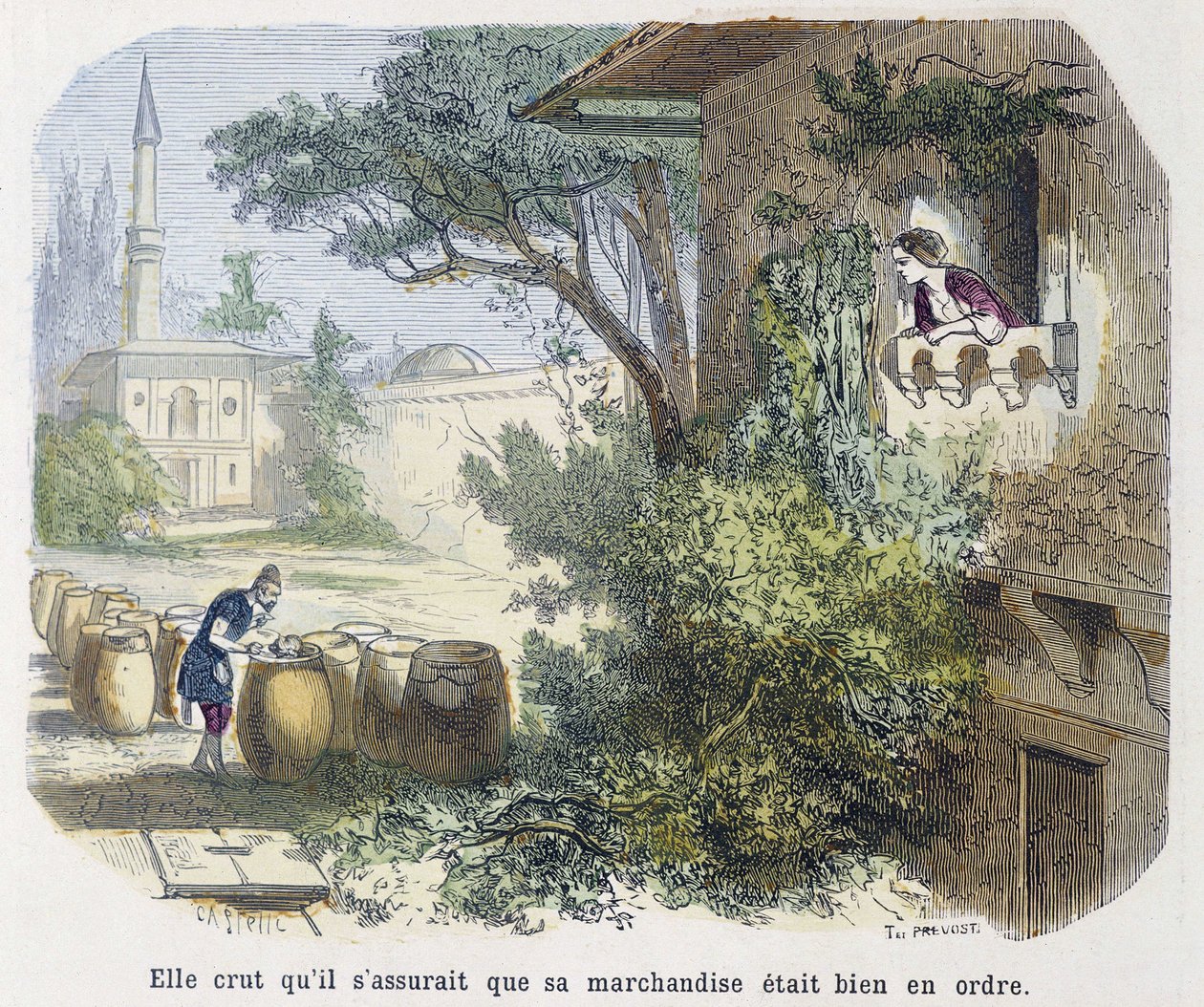 Tarina: "" hän uskoi, että hän huolehti, että hänen tavaransa olivat kunnossa"" - "" Tuhat ja yksi yö", toim. Emile Guérin, kertonut Md Bondet, Paris, n.d. tekijältä Unknown artist