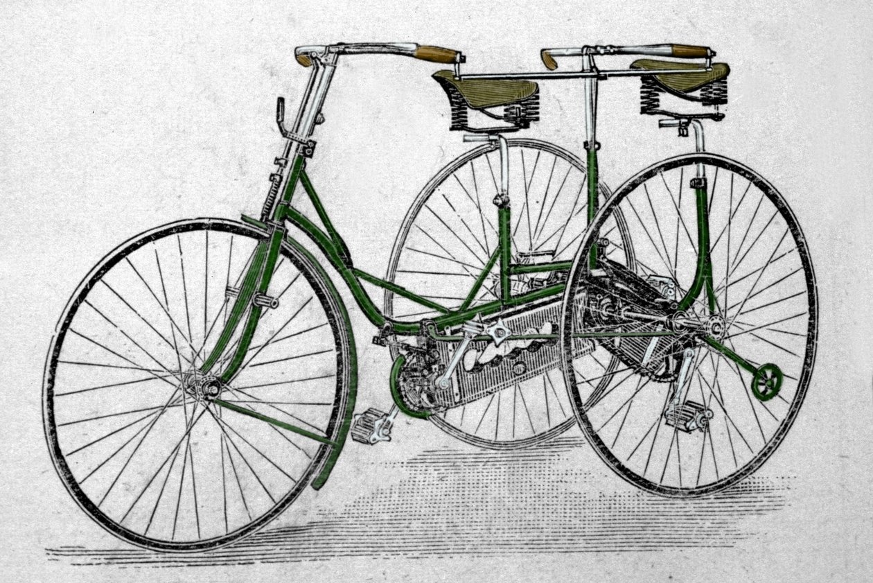 Tandem kolmipyöräinen malli. tekijältä Unknown artist