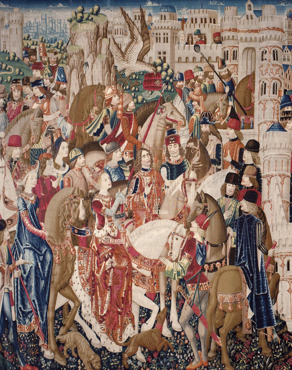 Tarquinius Priscusta kuvaava kuvakudos. noin 1475 (kuvakudos) tekijältä Unknown artist