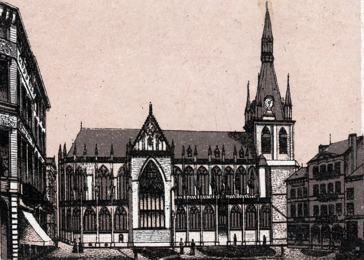 Saint Paulin katedraali Liegessä Belgiassa teoksessa ”Maailma havainnollistaa 168 näkymää” Päiväämätön (1800-luvun loppu) tekijältä Unknown artist