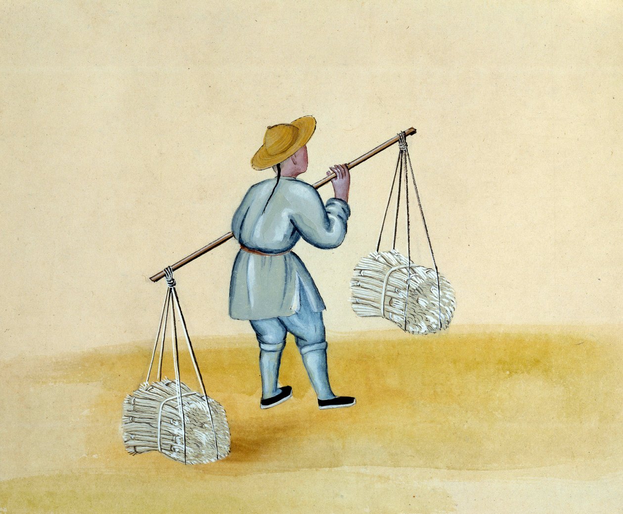 Kiinalainen puukauppias. Piirustus 1600-luvulta. Pariisi. B N tekijältä Unknown artist