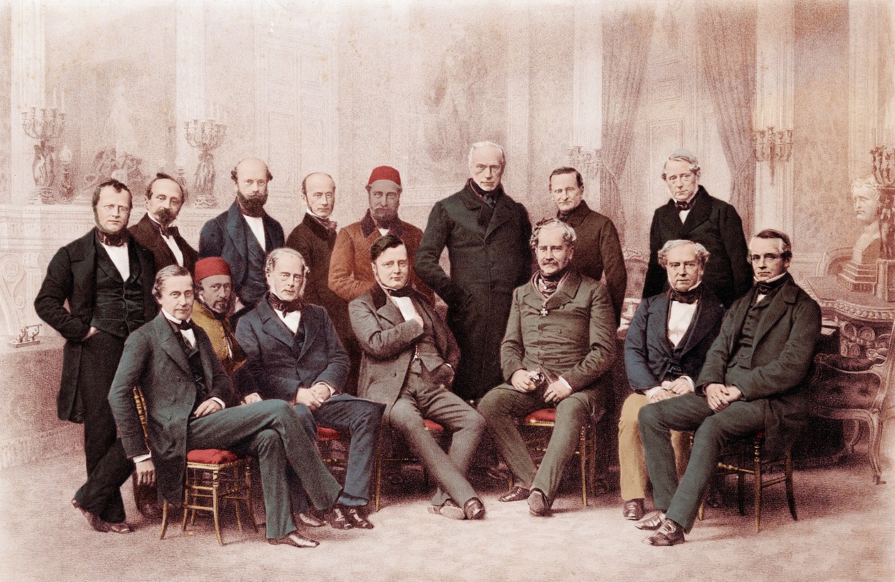 Pariisin kongressi oli rauhankonferenssi, joka pidettiin Pariisissa, Ranskassa, vuonna 1856 Euroopan suurvaltojen edustajien välillä rauhan aikaansaamiseksi lähes kolme vuotta kestäneen Krimin sodan jälkeen - Krimin sota (1853-1856): yksittäisiä valtoja ed tekijältä Unknown artist