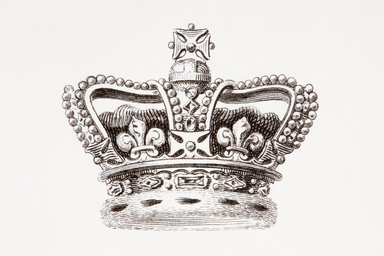 Englannin kruunu, julkaistu vuonna 1820 (painettu). tekijältä Unknown artist
