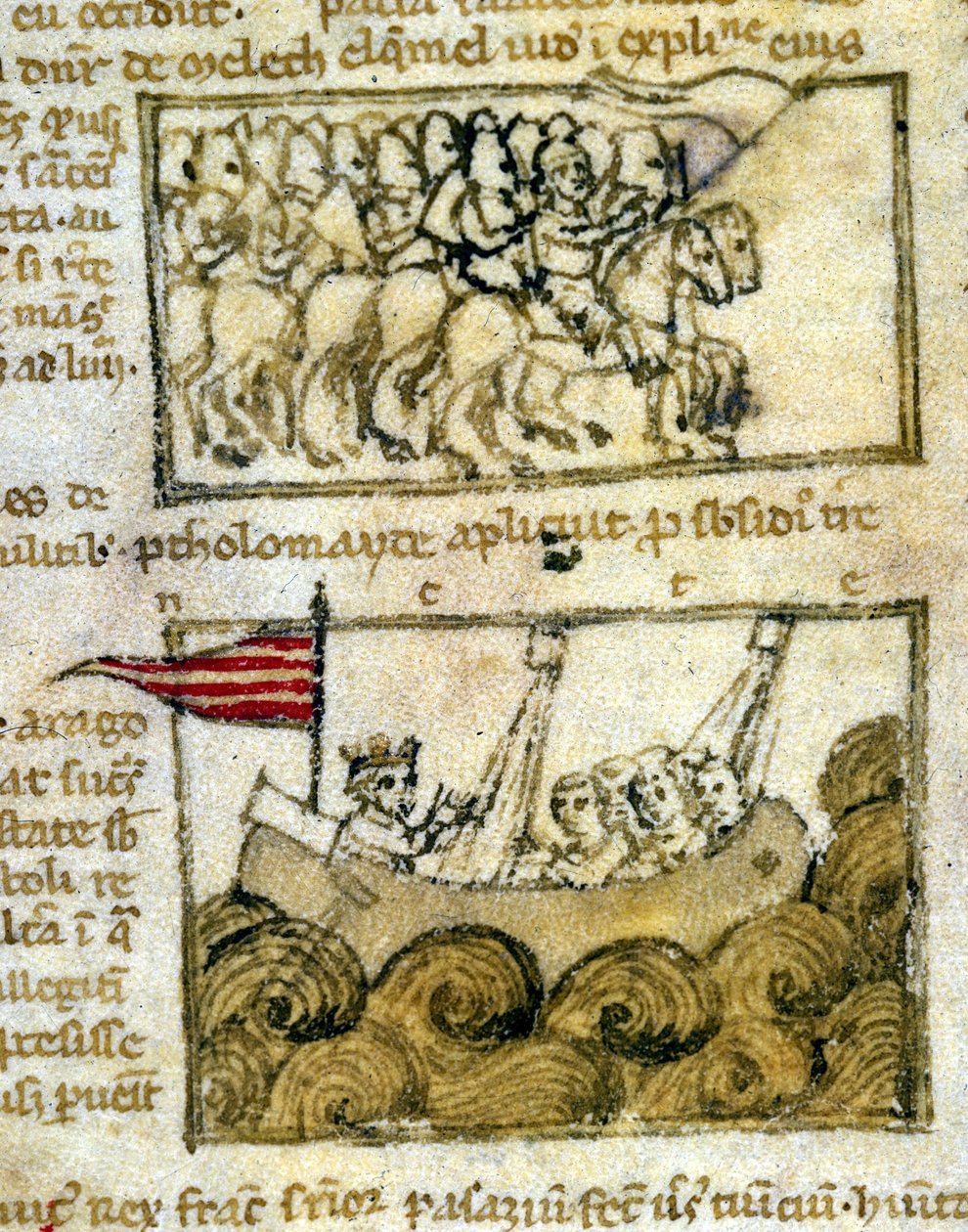 Ristiretkeläiset matkalla Pyhään maahan. Kirjasta "Pyhiinvaellus Pyhään maahan". 1100-luvun käsikirjoitus. Biblioteca Marciana, Venetsia. tekijältä Unknown artist