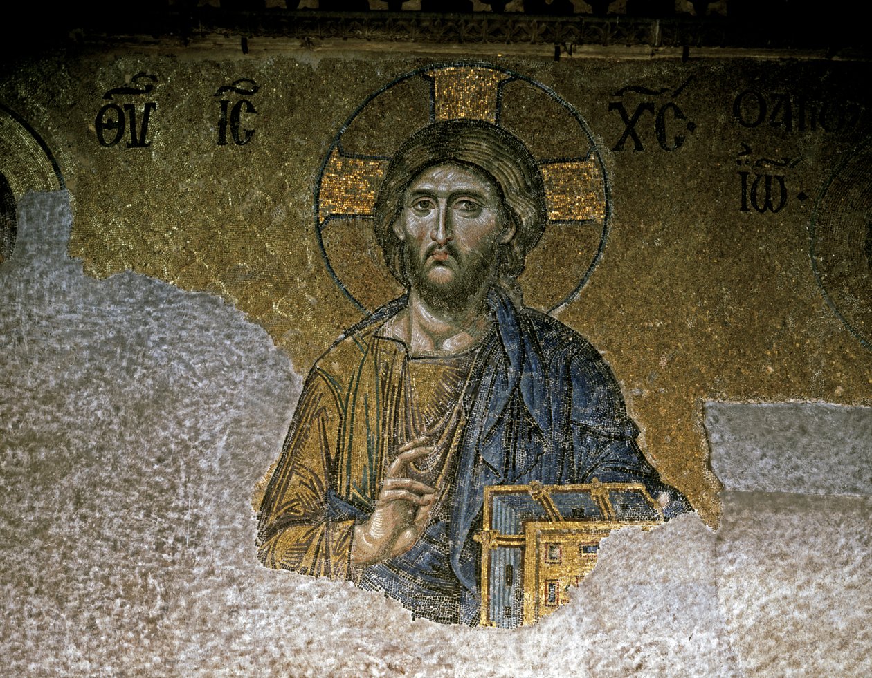 Deesis. Yksityiskohta Kristuksesta, 1200-luvun puoliväli (mosaiikki). tekijältä Unknown artist