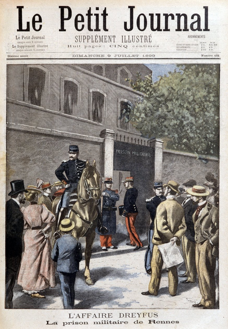 Dreyfusin tapaus: Rennesin sotilasvankila - "" Le Petite Journal" -julkaisussa 9.7.1899 tekijältä Unknown artist