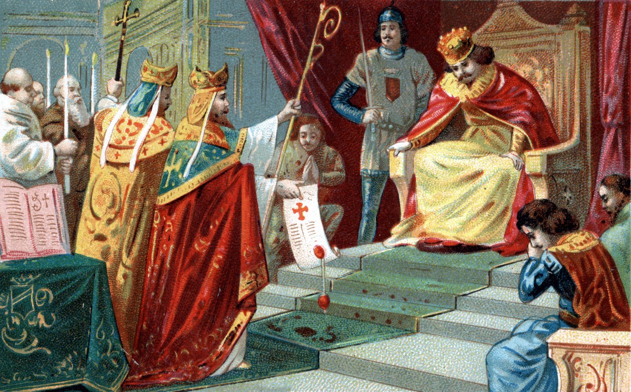 Ranskan kuninkaan kuningas Robert II hurskaan (noin 970-1031) ekskommunikaatio vuonna 997. tekijältä Unknown artist