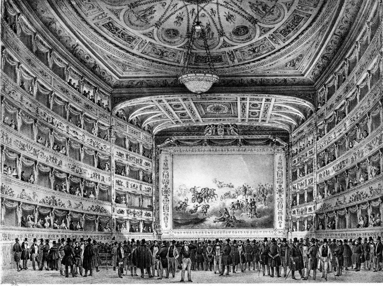 Fenice-teatteri Venetsiassa. 1800-luvun alku. tekijältä Unknown artist