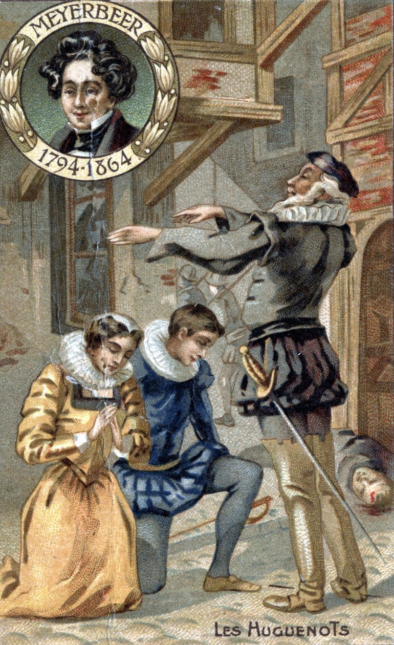 The Huguenots, kirjoittanut Giacomo Meyerbeer. (1794-1864). Kromi 1800-luvun lopulta. tekijältä Unknown artist