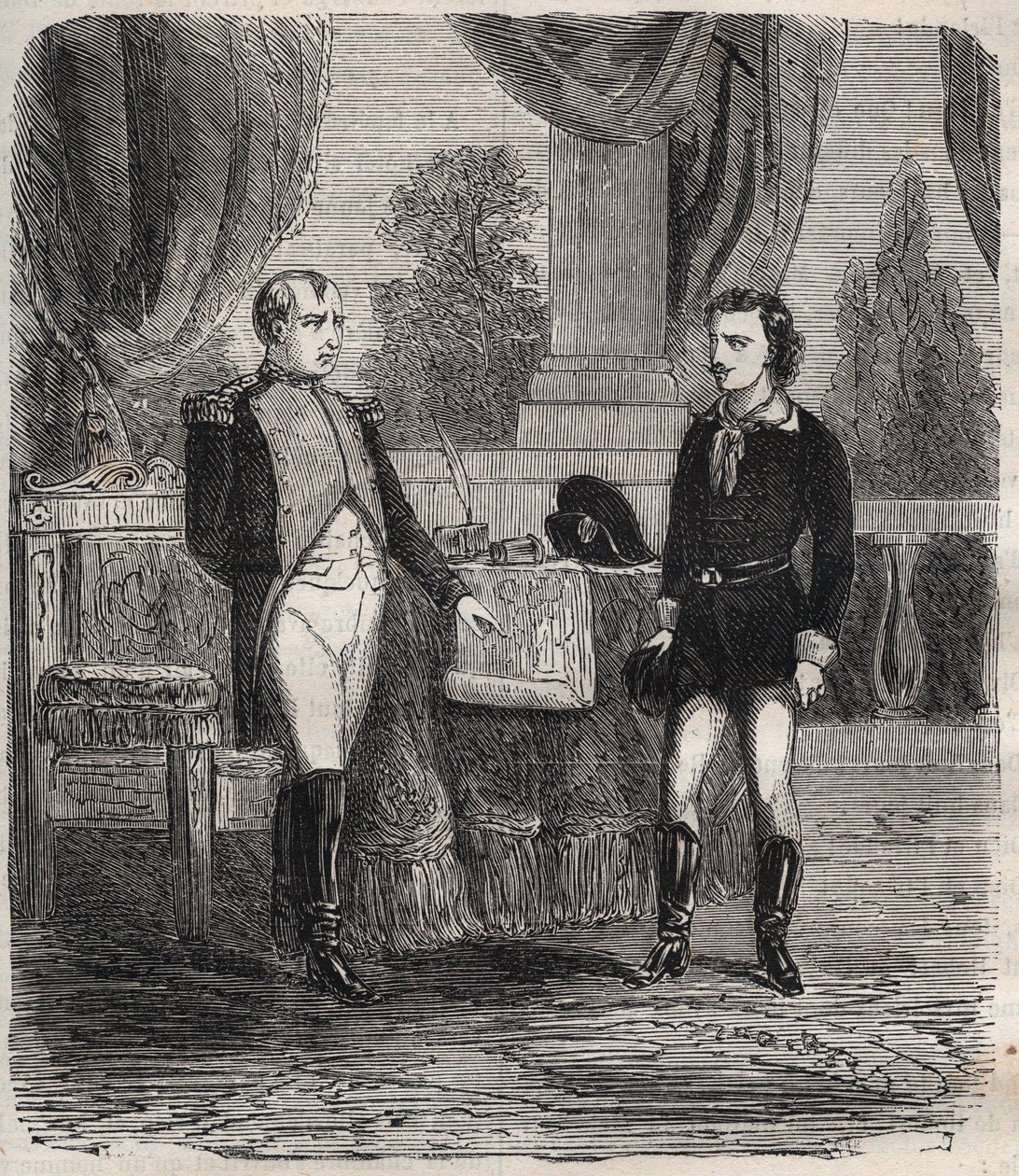 Friedrich Stabsin kuulustelu hänen epäonnistuneen salamurhayrityksensä Napoleon I jälkeen - Friedrich (Frederic) Staps kuulustelee Napoleonia, nuorta saksalaista, joka yritti murhata Napoleonin 12. lokakuuta tekijältä Unknown artist