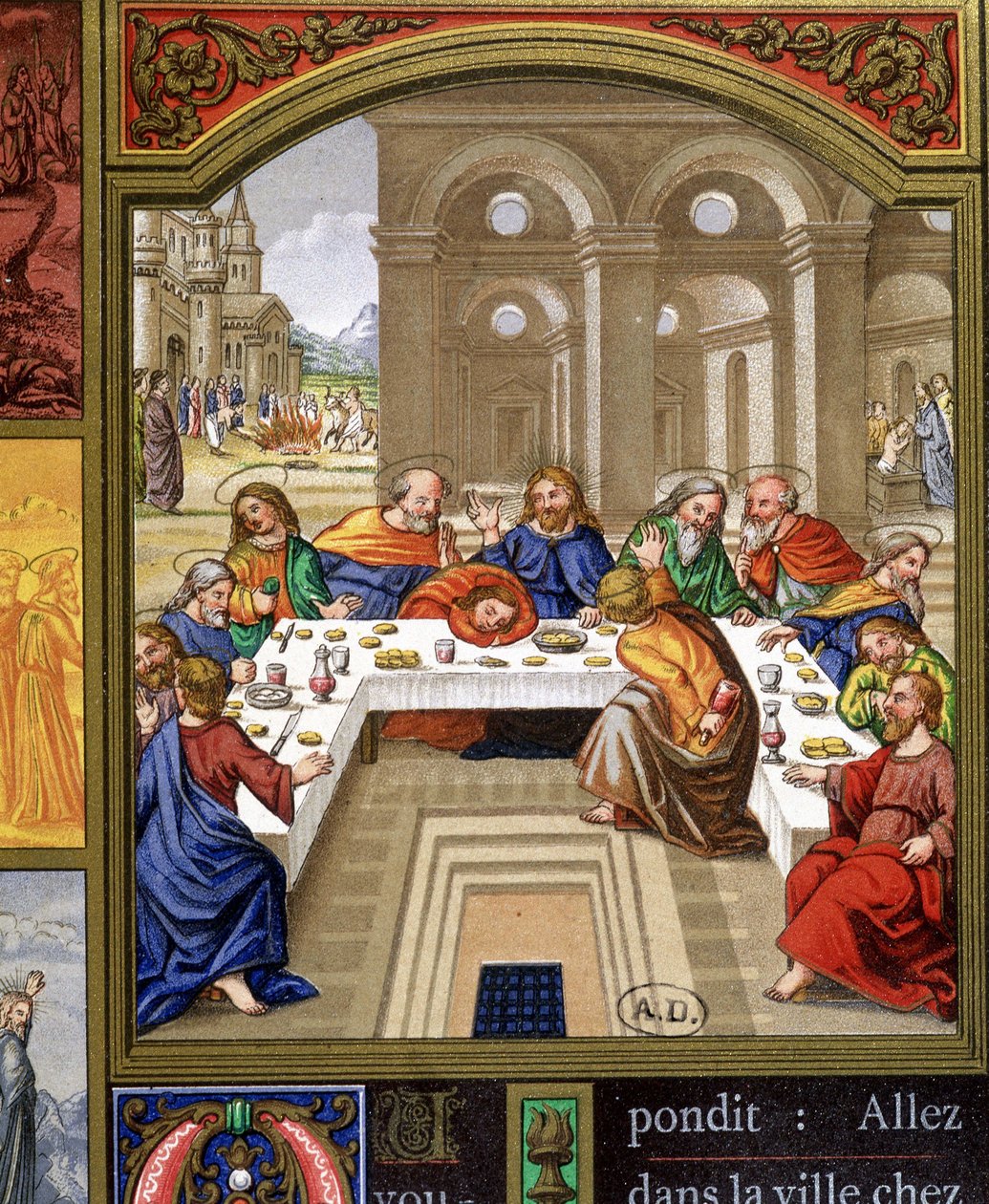 Viimeinen ehtoollinen - italialaisen dokumentin repro. (n.d. v.1500). tekijältä Unknown artist
