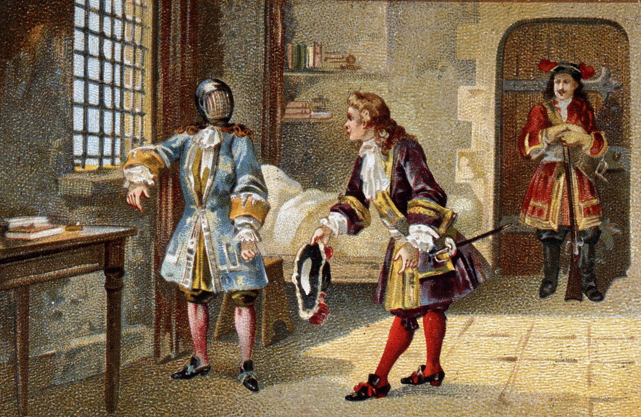 Mies rautanaamiolla, sisäinen valtiovanki vuosina 1679–1703 Sainte Margueriten saaren linnakkeessa (Sainte-Marguerite) tekijältä Unknown artist