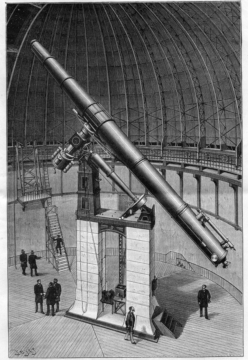 Nizzan observatorio - observatorion suuri päiväntasaaja - kaiverrus "Luonto" vuodelta 1892. tekijältä Unknown artist