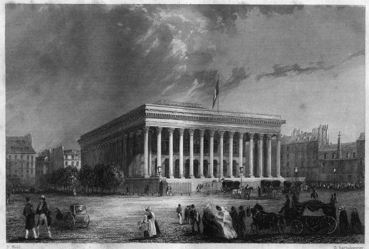 Pariisin pörssi 1800-luvun puolivälissä. tekijältä Unknown artist