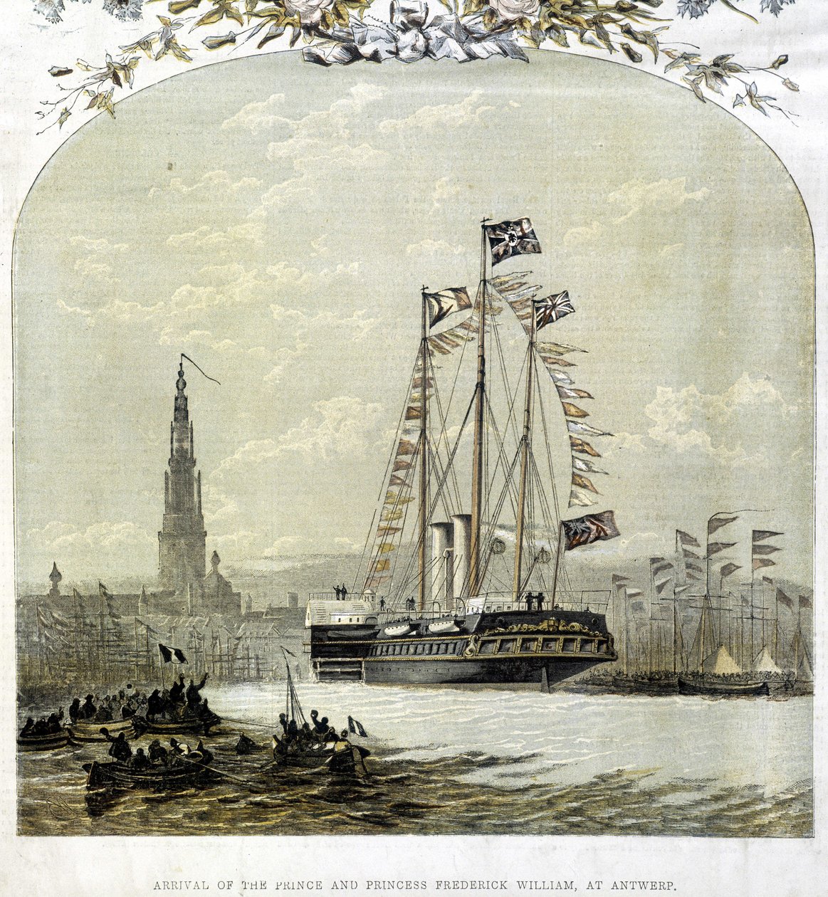 Antwerpenin satama vuonna 1858 tekijältä Unknown artist
