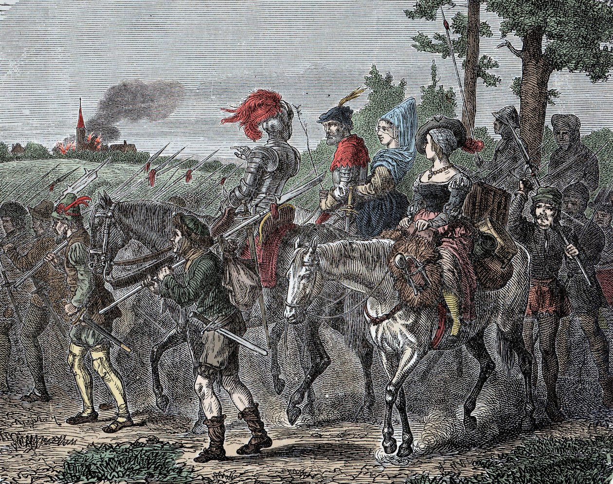Talonpoikien nousu – Saksan talonpoikien sota (1524-1526) (tai tavallisen ihmisen herättäminen): uskonnolliset kapinat (protestanttinen uudistus), taloudelliset ja sosiaaliset Saksassa, Sveitsissä ja Alsace Lorrainessa tekijältä Unknown artist